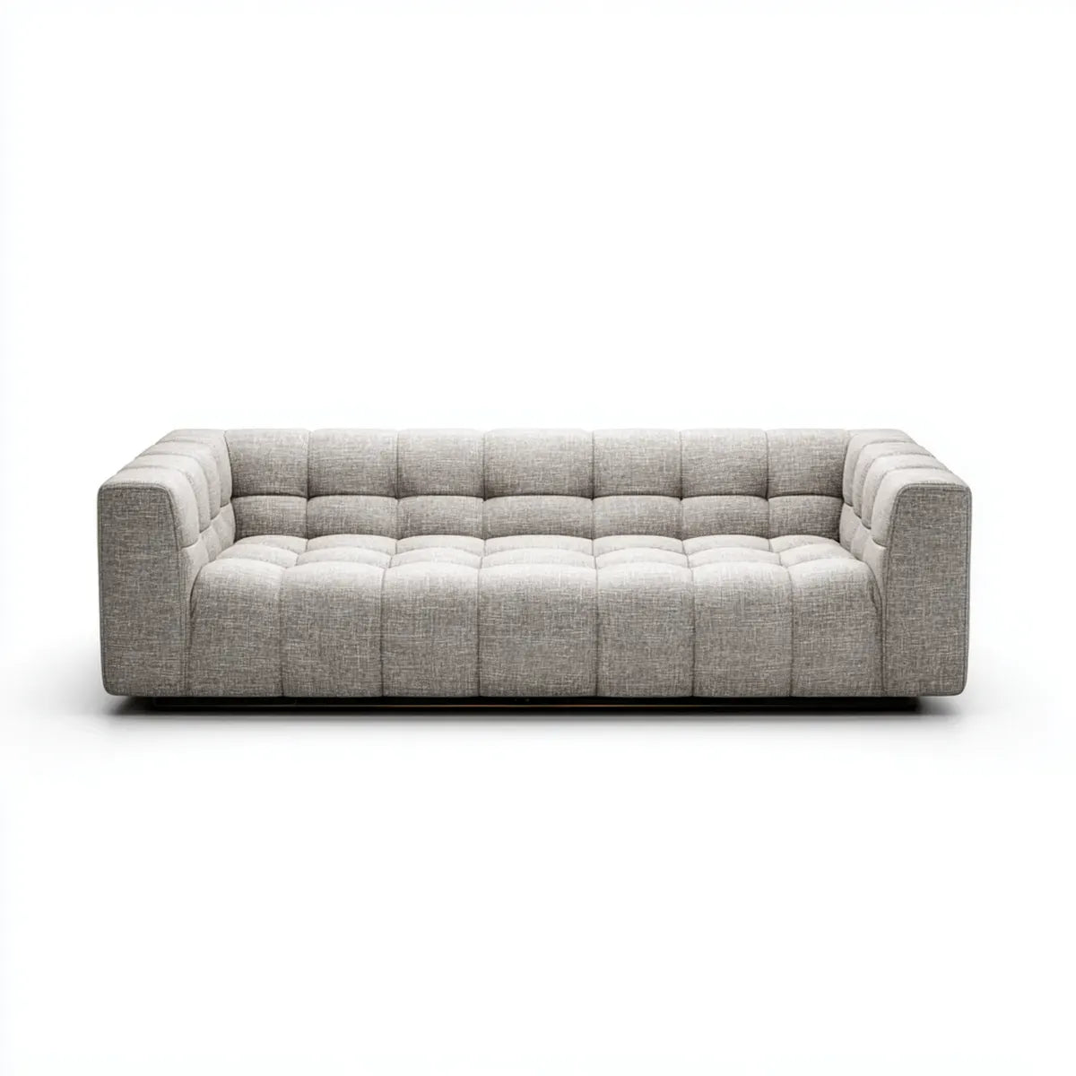 Divano 3 posti grigio chiaro 230 x 95 x 75 cm in poliestere forma rettangolare