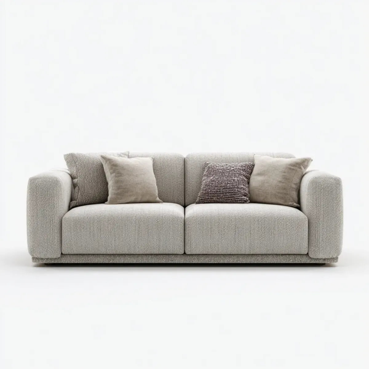 Divano 3 posti beige in poliestere bouclé rettangolare 220 x 95 x 75 cm