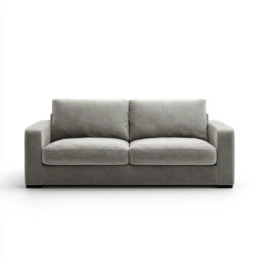 Divano 2 posti grigio in poliestere rettangolare 180 x 88 x 86 cm