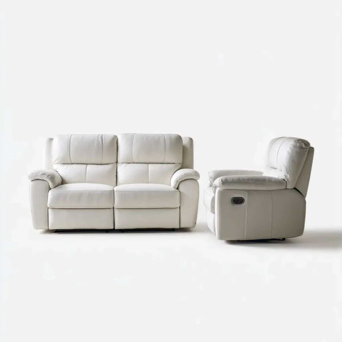 Divano reclinabile 2 posti bianco in pelle sintetica PU 160 x 92 x 102 cm