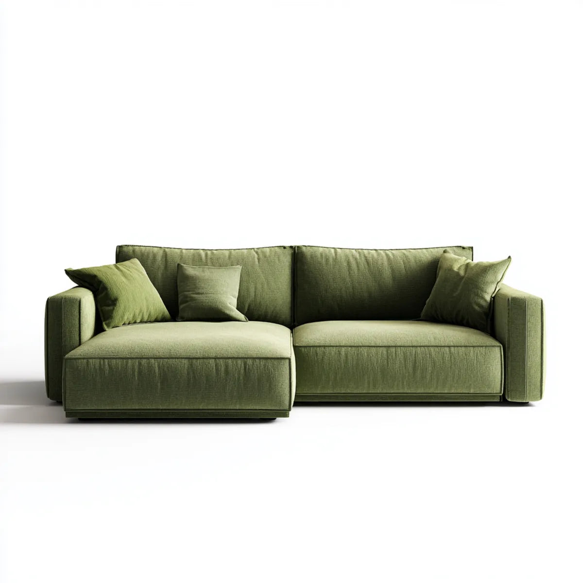 Divano 3 posti verde oliva 220 x 95 x 85 cm in poliestere rettangolare